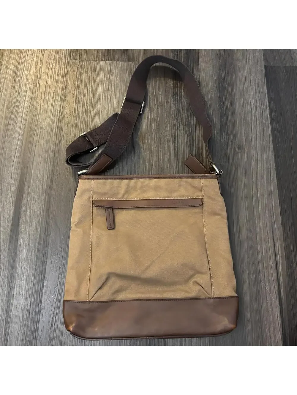 Coach F70820 Embossed Shoulder Bag Canvas Leather Men's COACH Crossbody